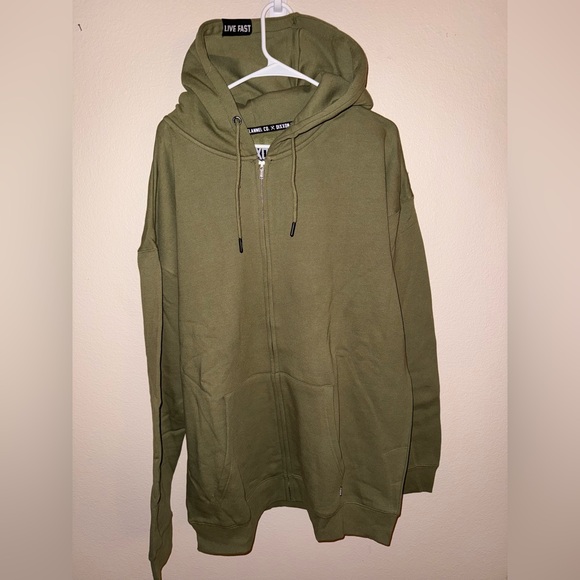 DIXXON Other - DIXXON Men’s Olive Green Zip Up Hoodie Sweatshirt size‎ 2XL